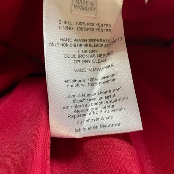 David's Bridal Red Satin Strapless Glamorous Size 6 Wedding Bridesmaid Prom Gala - Picture 4 of 11